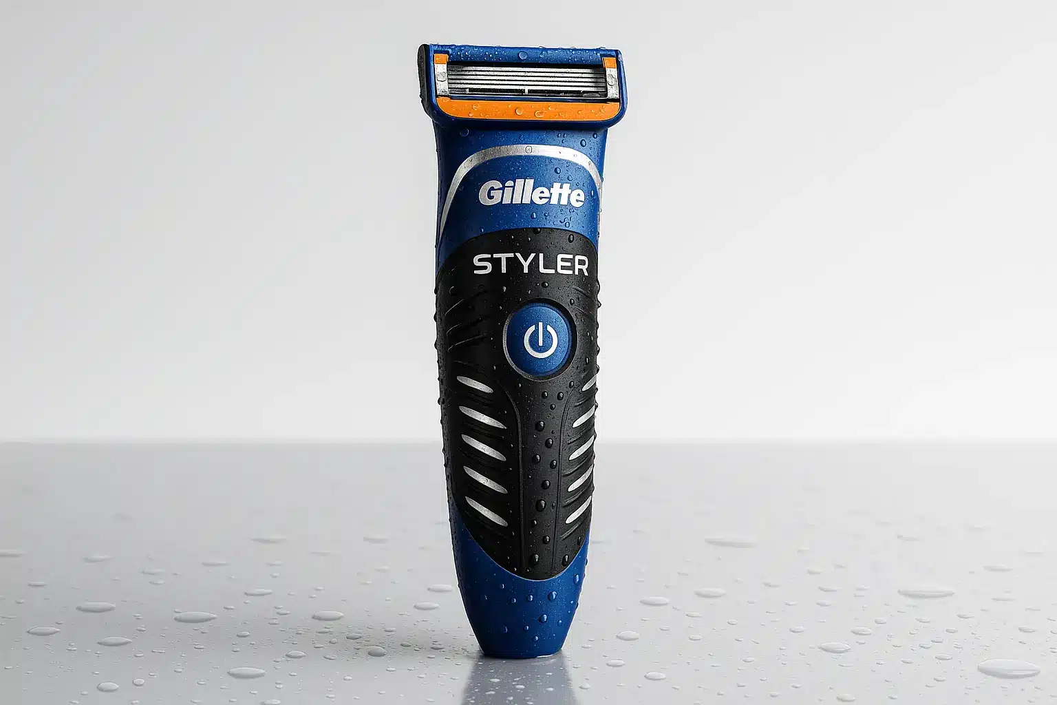 Gillette Styler sur un plan de lavabo moderne