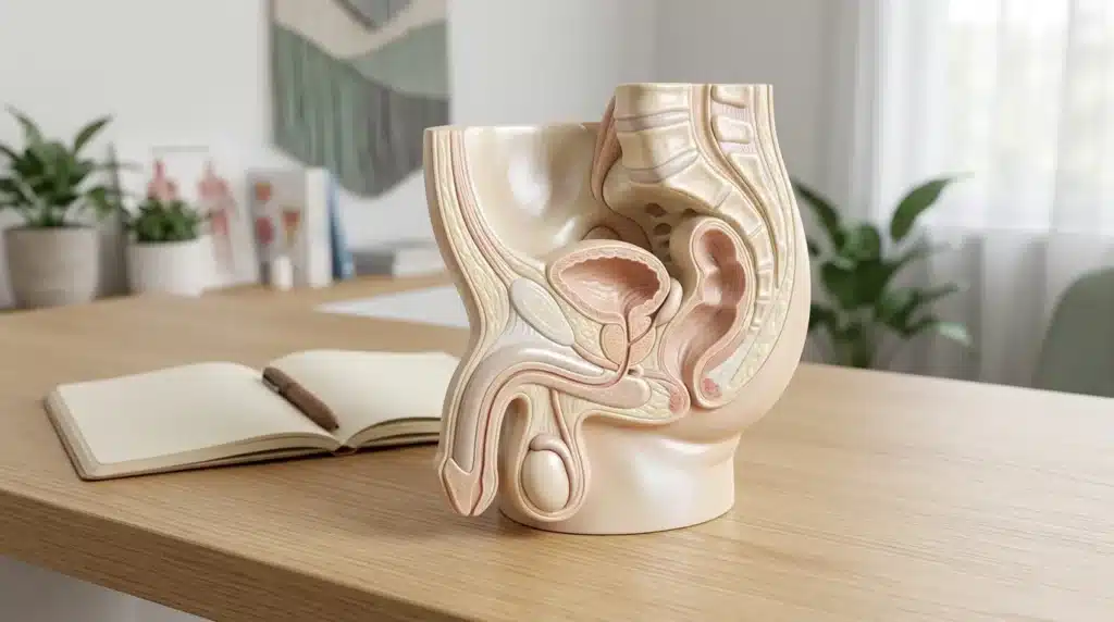 Maquette médicale pédagogique d'anatomie humaine sur bureau